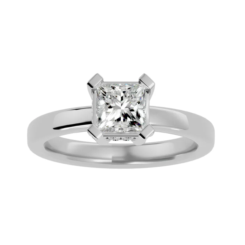 Inel de Logodna Stunning Princess Aur Alb 18k Diamant Natural - Lorna