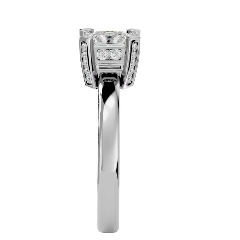 Inel de Logodna Stunning Princess Aur Alb 18k Diamant Natural - Lorna