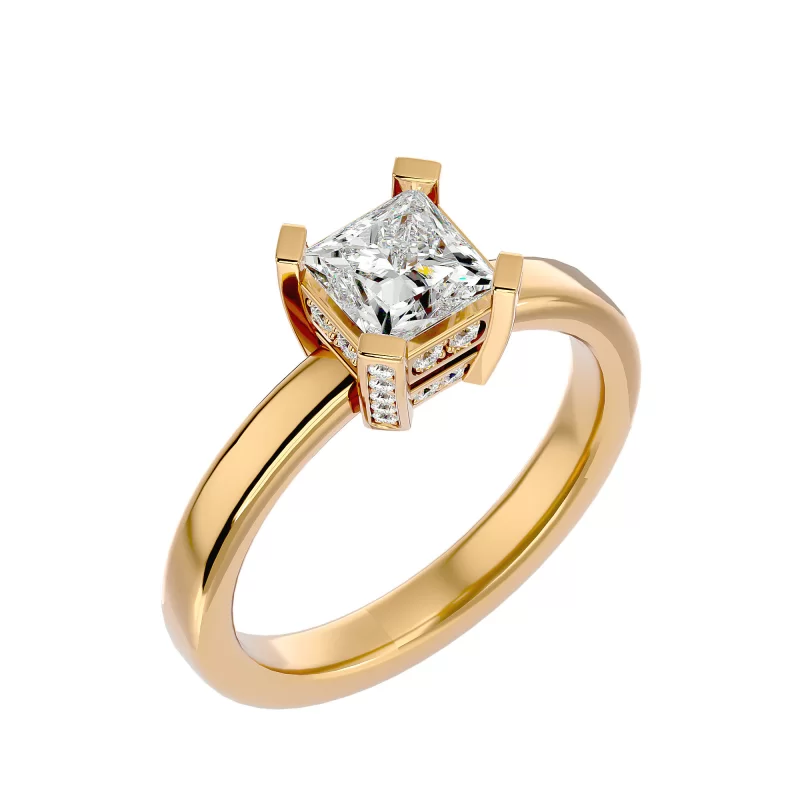 Inel de Logodna Bright Princess Aur Galben 18k Diamant Natural - Lorna
