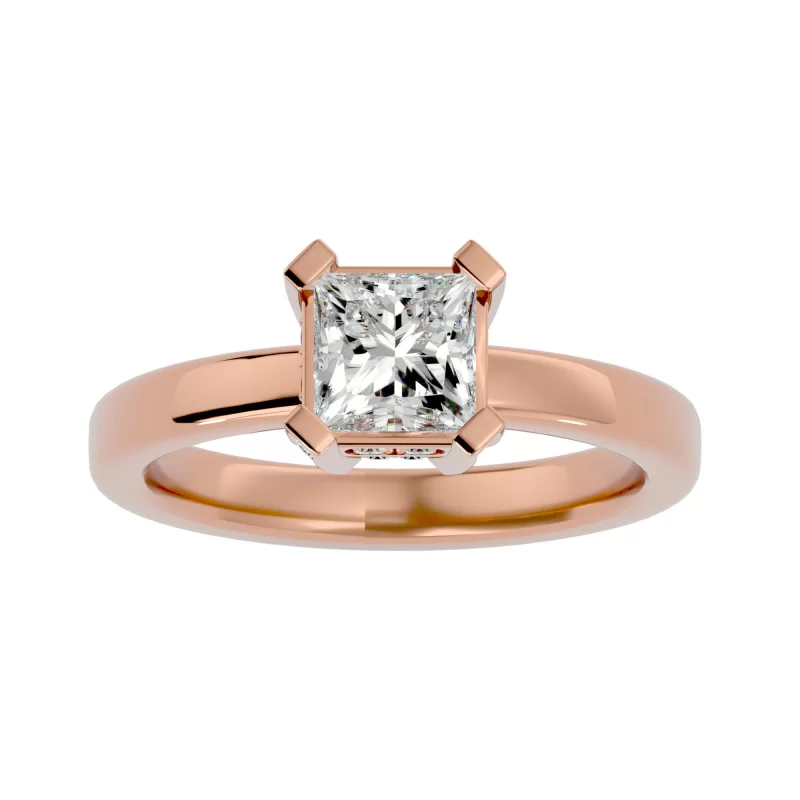 Inel de Logodna Deluxe Princess Aur Roz 18k Genuine Diamonds - Lorna