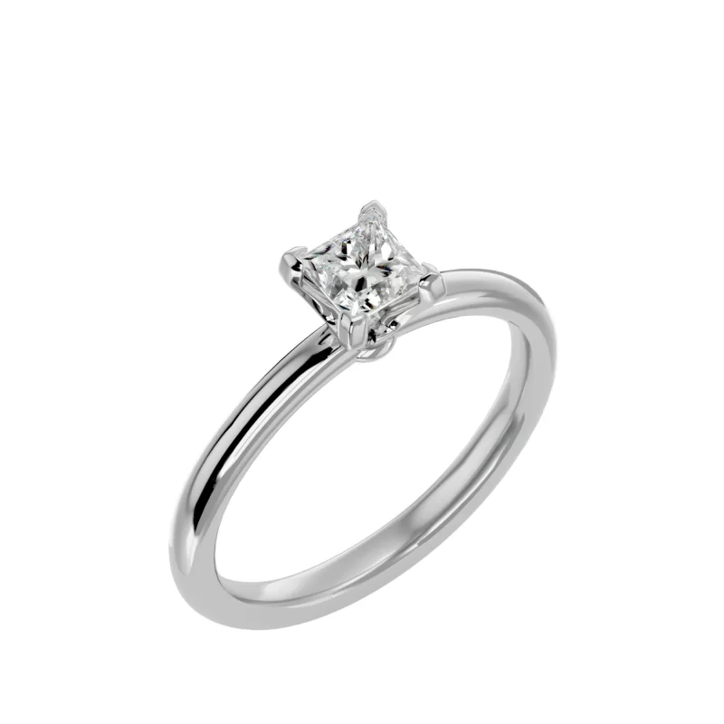Inel de Logodna Radiant Princess Aur Alb 18k Genuine Diamants - Carla