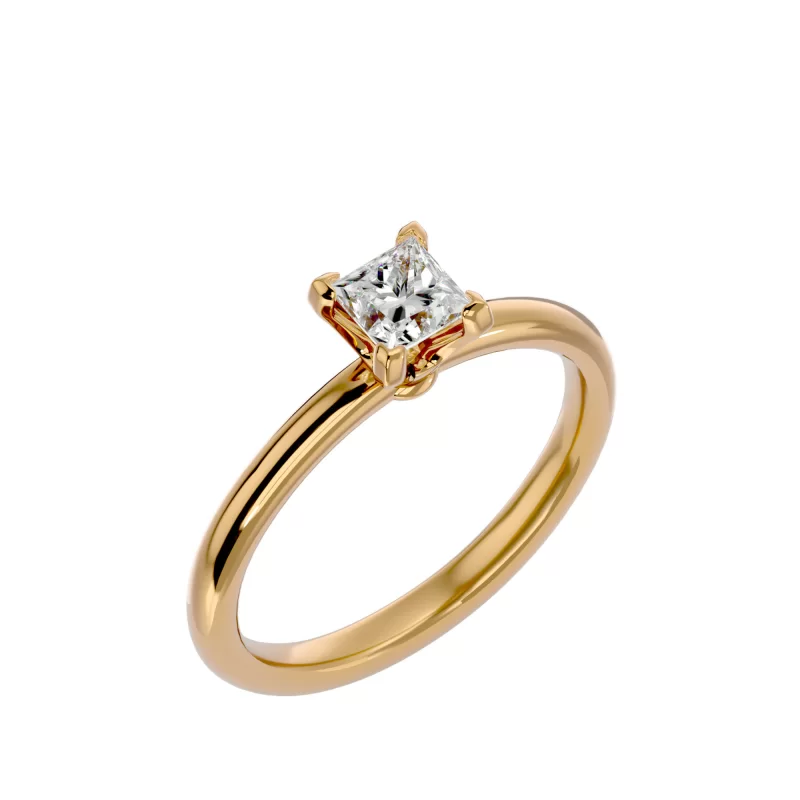Inel de Logodna Vibrant Princess Aur Galben 18k Diamant Natural - Carla