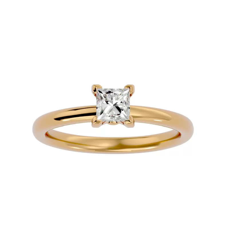 Inel de Logodna Vibrant Princess Aur Galben 18k Diamant Natural - Carla