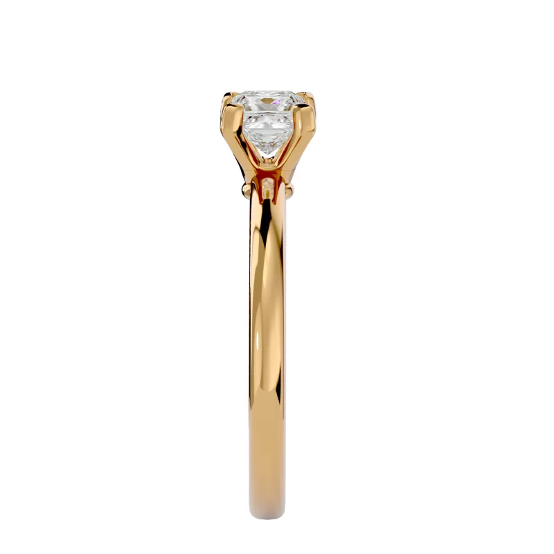 Inel de Logodna Vibrant Princess Aur Galben 18k Diamant Natural - Carla