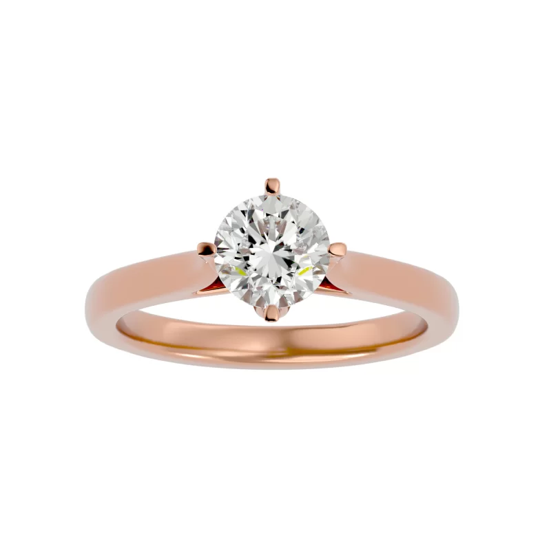 Inel de Logodna Noble Briliant Rose Aur 18k Real Diamond - Freya