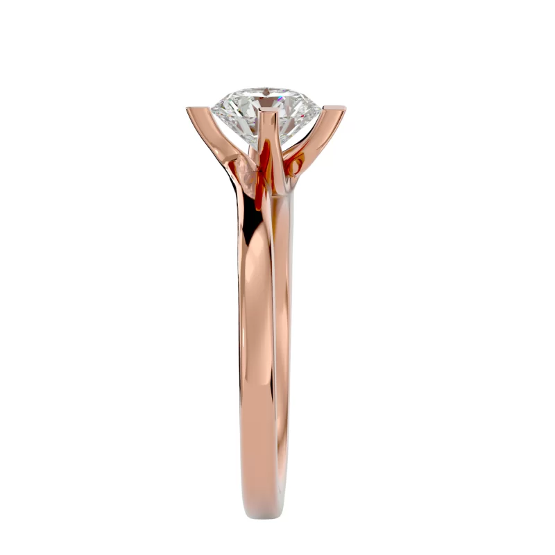 Inel de Logodna Delicate Briliant Rose Aur 18k Diamante Naturale - Emily