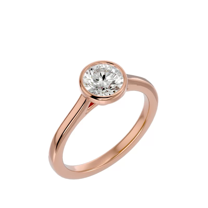 Inel de Logodna Noble Briliant Rose Aur 18k Real Diamond - Pauline