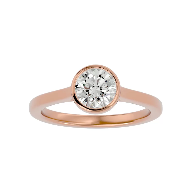 Inel de Logodna Noble Briliant Rose Aur 18k Real Diamond - Pauline