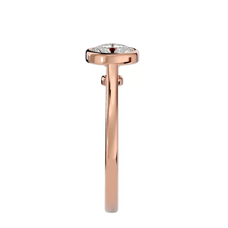 Inel de Logodna Noble Briliant Rose Aur 18k Real Diamond - Pauline