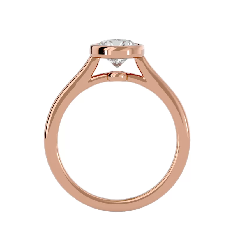 Inel de Logodna Noble Briliant Rose Aur 18k Real Diamond - Pauline