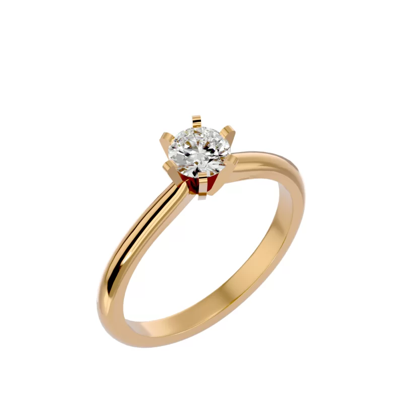 Inel de Logodna Elegant Briliant Gold Aur 18k Diamant Natural - Simone