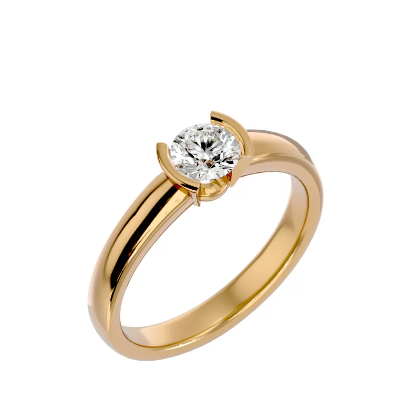 Inel de Logodna Rafinat Briliant Gold Aur 18k Diamant Natural - Alma