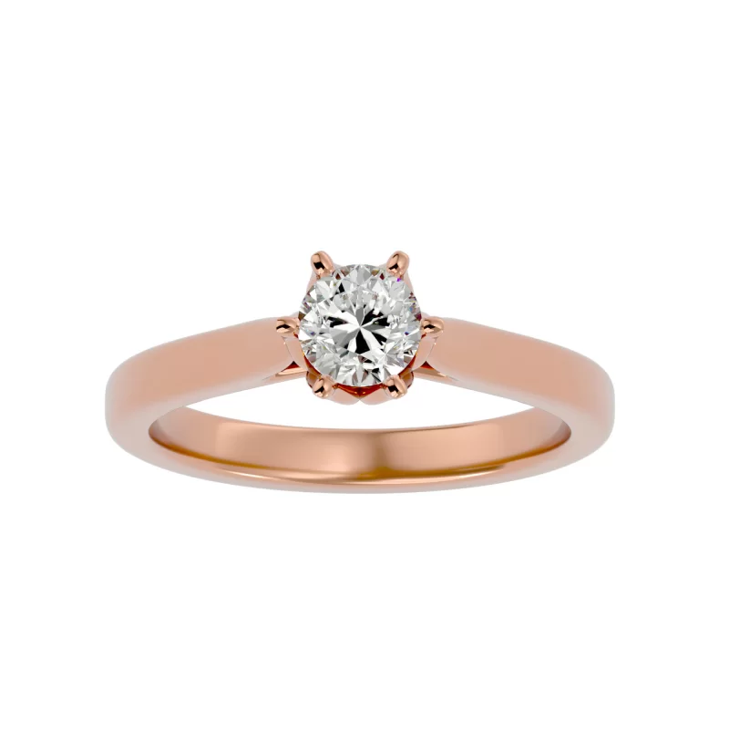 Inel de Logodna Radiant Briliant Rose Aur 18k Diamant Natural - Monique