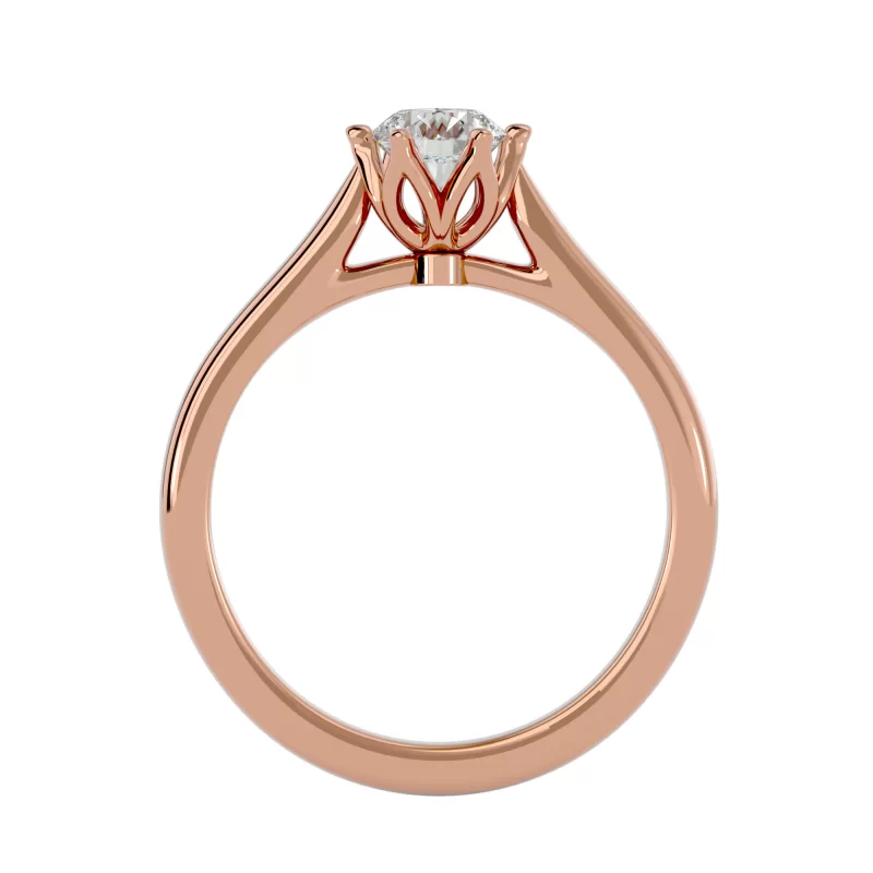 Inel de Logodna Radiant Briliant Rose Aur 18k Diamant Natural - Monique