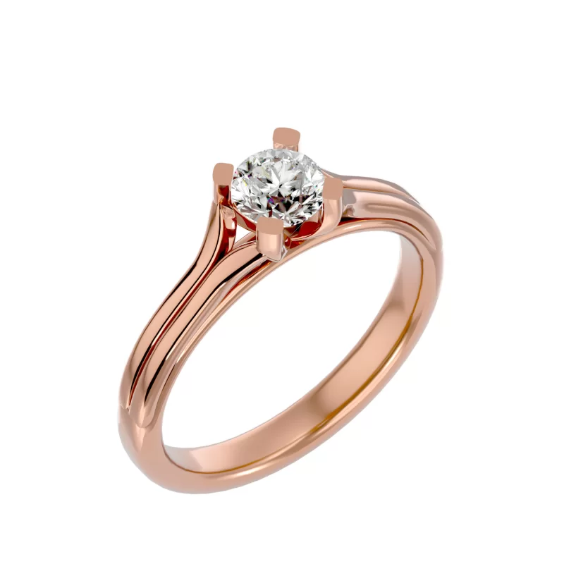 Inel de Logodna Stylish Briliant Rose Aur 18k Diamant Natural - Janine