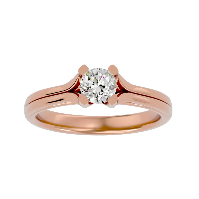 Inel de Logodna Stylish Briliant Rose Aur 18k Diamant Natural - Janine