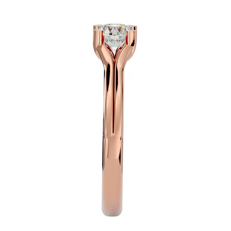 Inel de Logodna Stylish Briliant Rose Aur 18k Diamant Natural - Janine