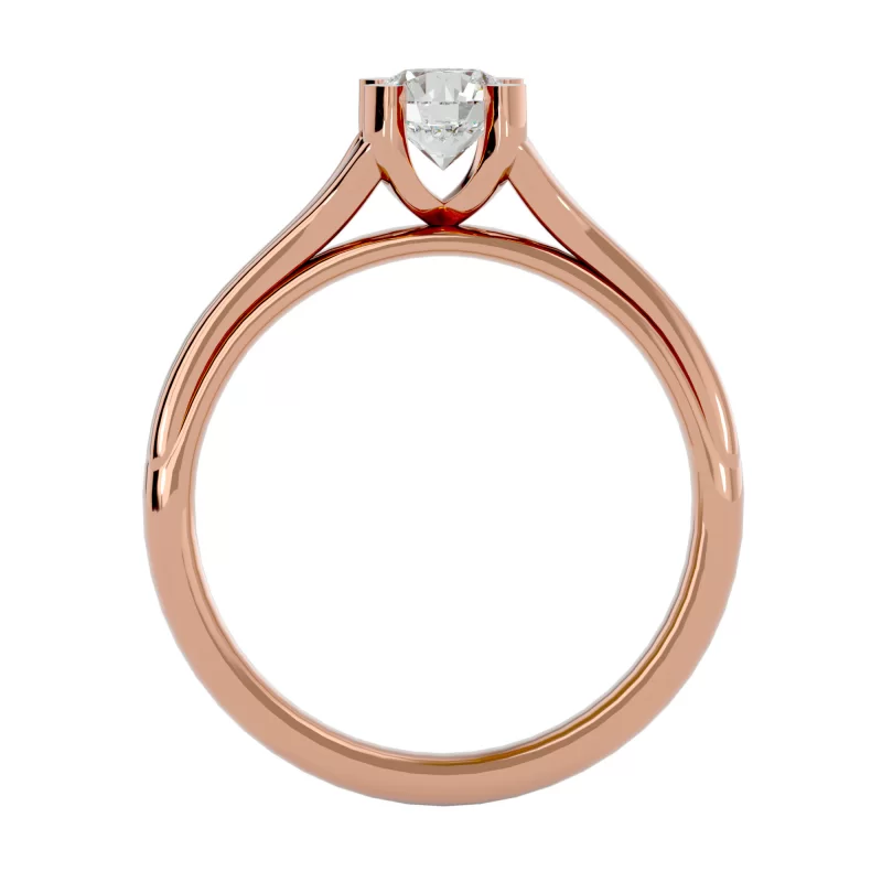 Inel de Logodna Stylish Briliant Rose Aur 18k Diamant Natural - Janine