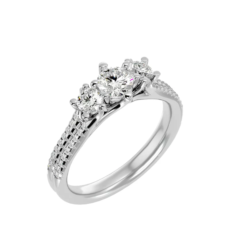 Inel de Logodna Breathtaking Trilogy Aur Alb 18k Real Diamonds - Milena
