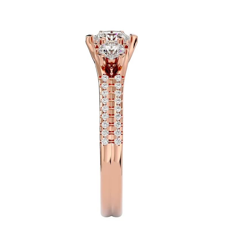 Inel de Logodna Trilogy Aur Roz 18k Diamante Naturale - Milena