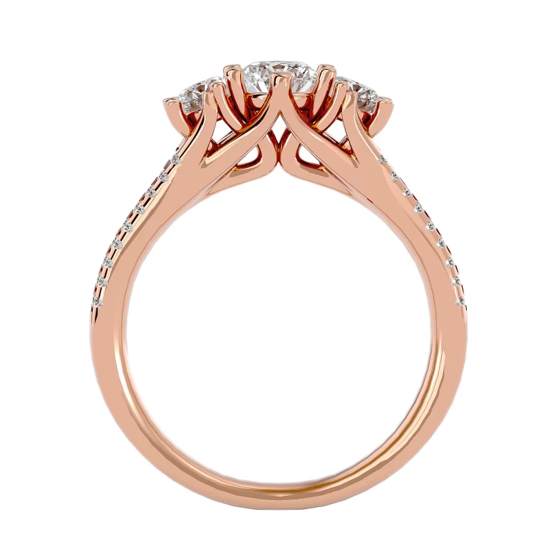 Inel de Logodna Trilogy Aur Roz 18k Diamante Naturale - Milena