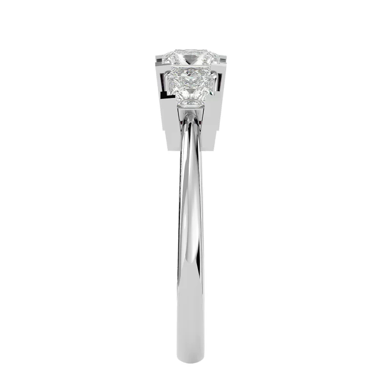 Inel de Logodna Opulent Trilogy White Aur 18k Diamante Naturale - Otilia