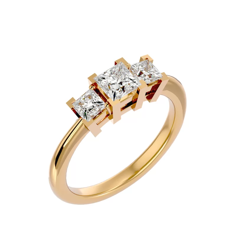 Inel de Logodna Exquisite Trilogy Aur Galben 18k Genuine Diamonds - Otilia
