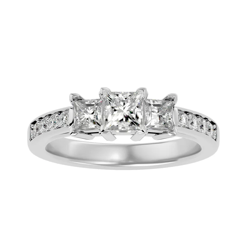 Inel de Logodna Trilogy Aur Alb 18k Diamant Natural -  Maya