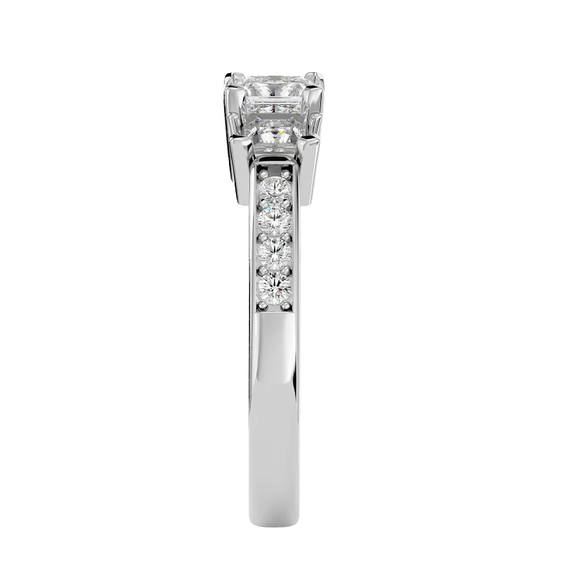 Inel de Logodna Trilogy Aur Alb 18k Diamant Natural -  Maya