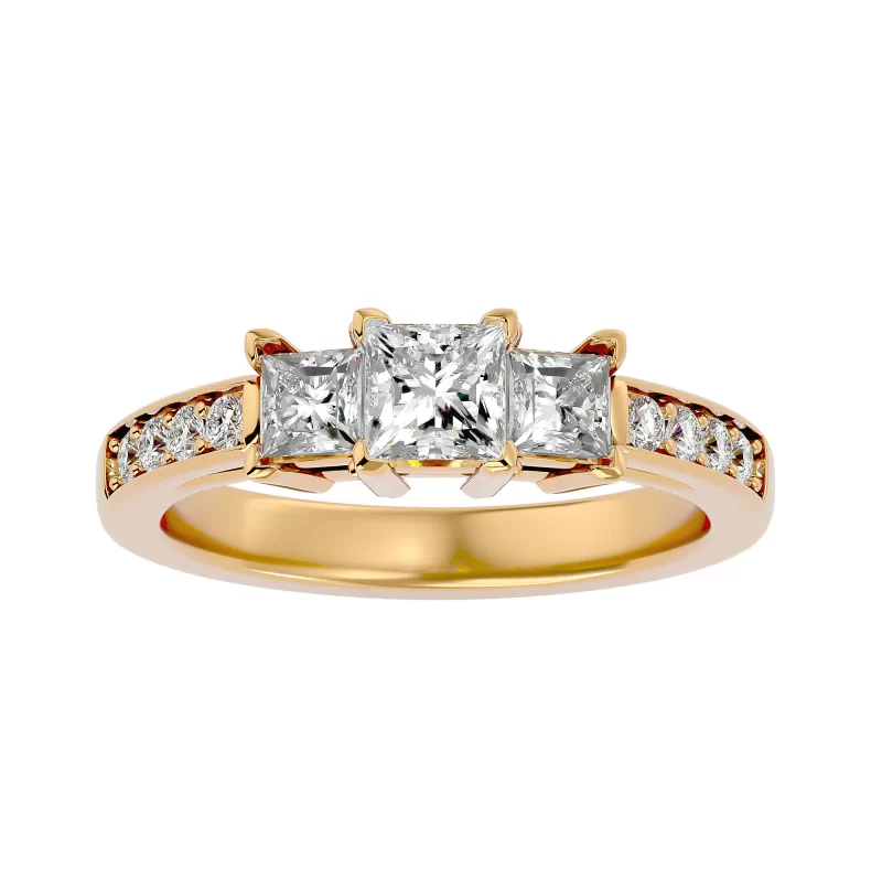 Inel de Logodna Trilogy Aur Galben 18k Diamant Natural -  Maya