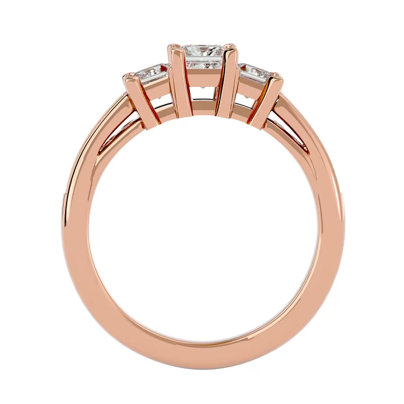 Inel de Logodna Trilogy Aur Roz 18k Diamante Naturale - Maya