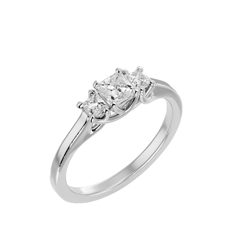 Inel de Logodna Trilogy Aur Alb 18k Diamante Naturale - Selena