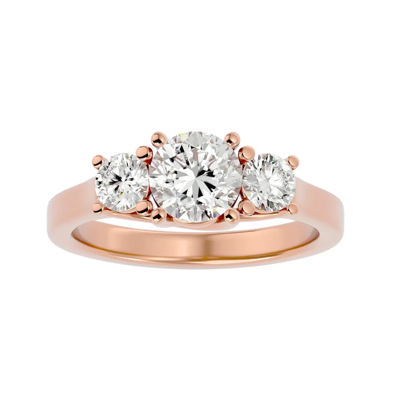 Inel de Logodna Trilogy Aur Roz 18k Diamante Naturale - Violet