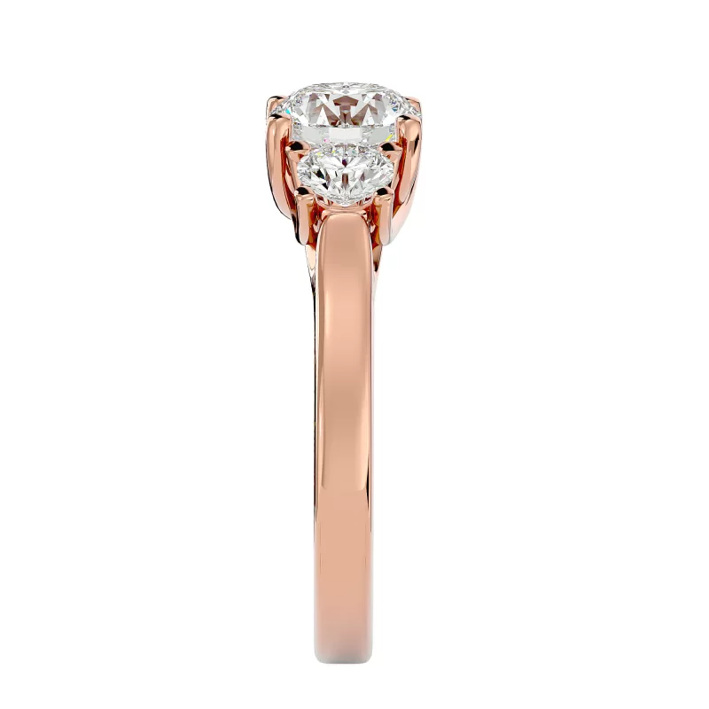 Inel de Logodna Trilogy Aur Roz 18k Diamante Naturale - Violet