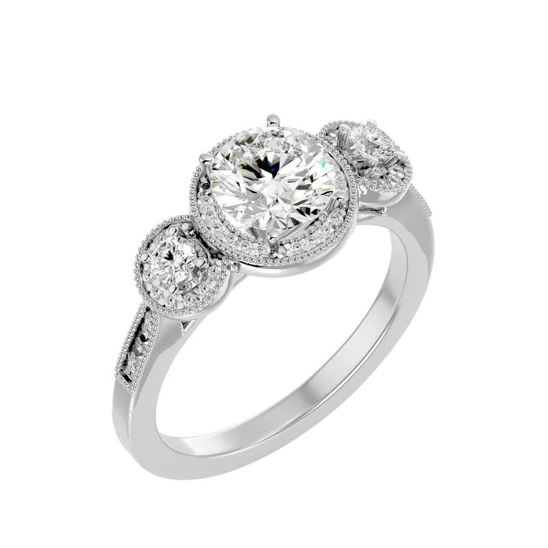 Inel de Logodna Trilogy Aur Alb 18k Diamante Naturale - Whitney