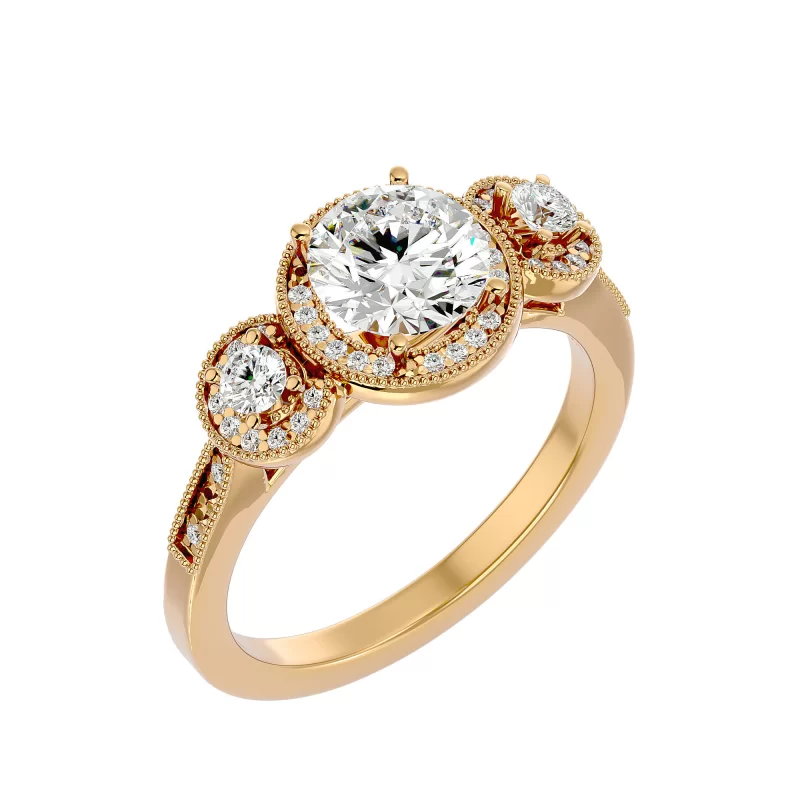 Inel de Logodna Trilogy Aur Galben 18k Diamante Naturale - Whitney