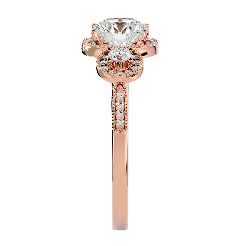 Inel de Logodna Trilogy Aur Roz 18k Diamante Naturale - Whitney