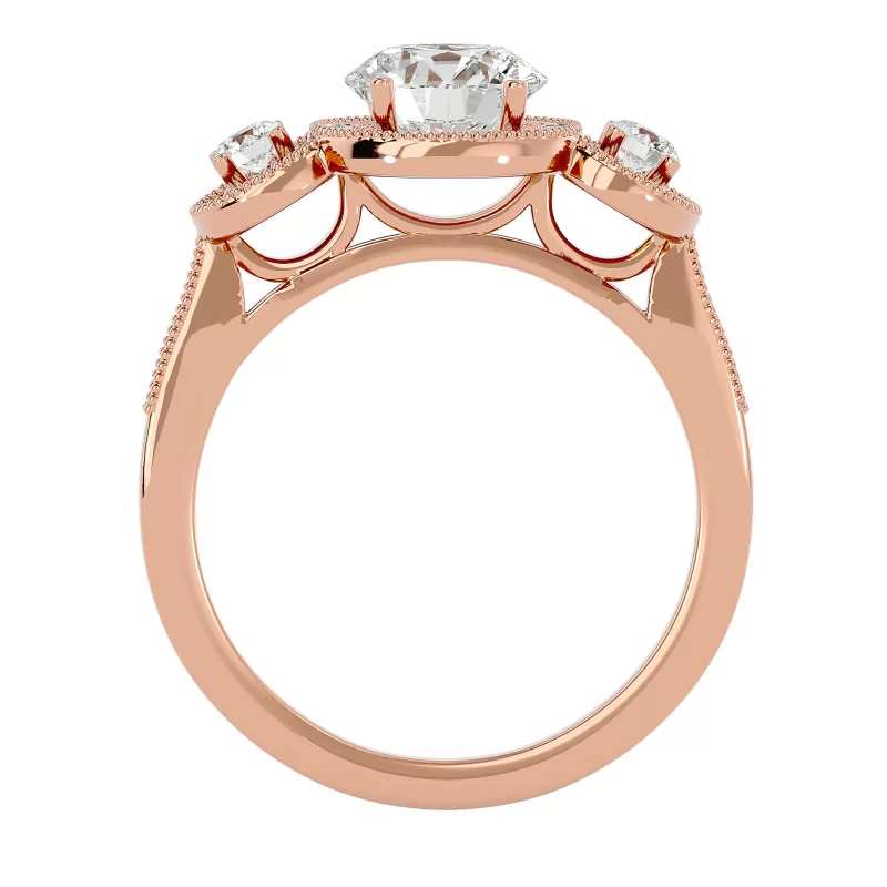 Inel de Logodna Trilogy Aur Roz 18k Diamante Naturale - Whitney