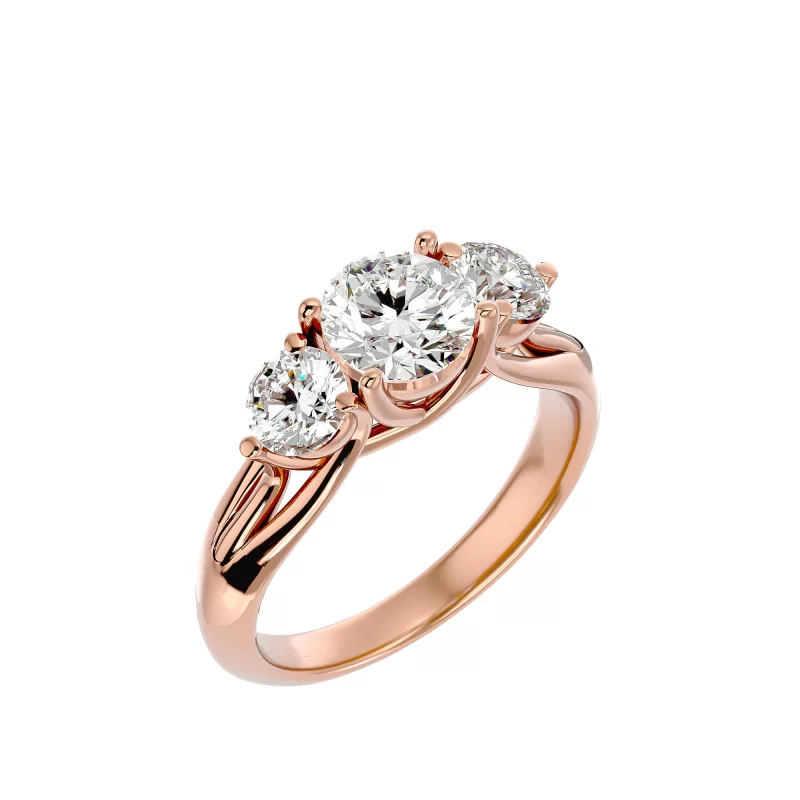 Inel de Logodna Trilogy Aur Roz 18k Diamante Naturale - Gloria