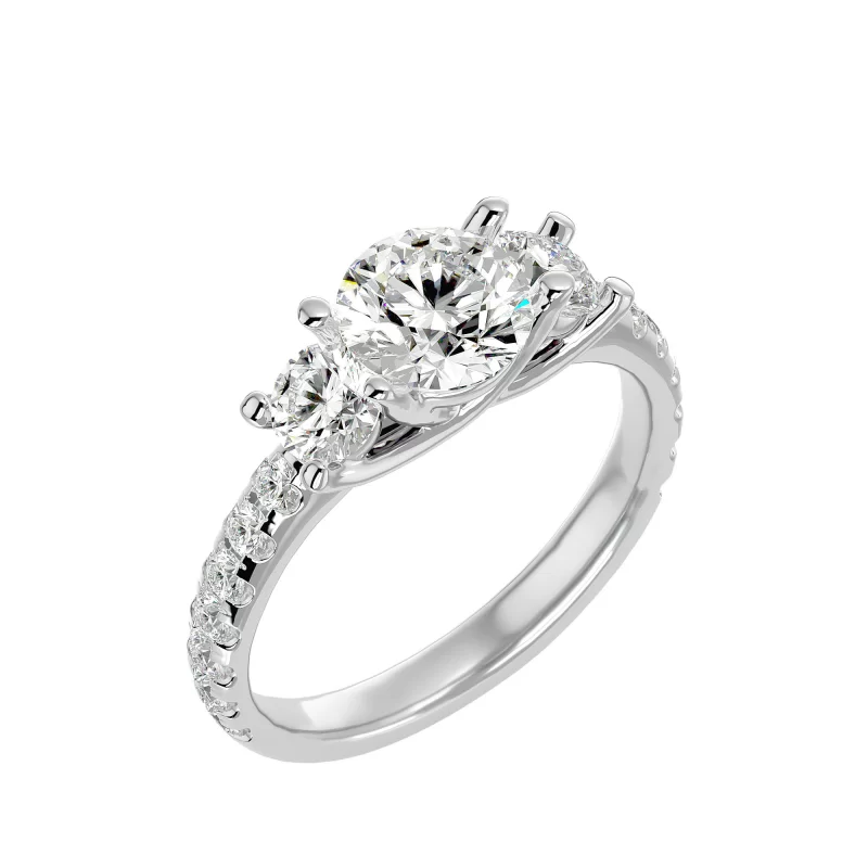 Inel de Logodna Trilogy Aur Alb 18k Diamante Naturale - Arina