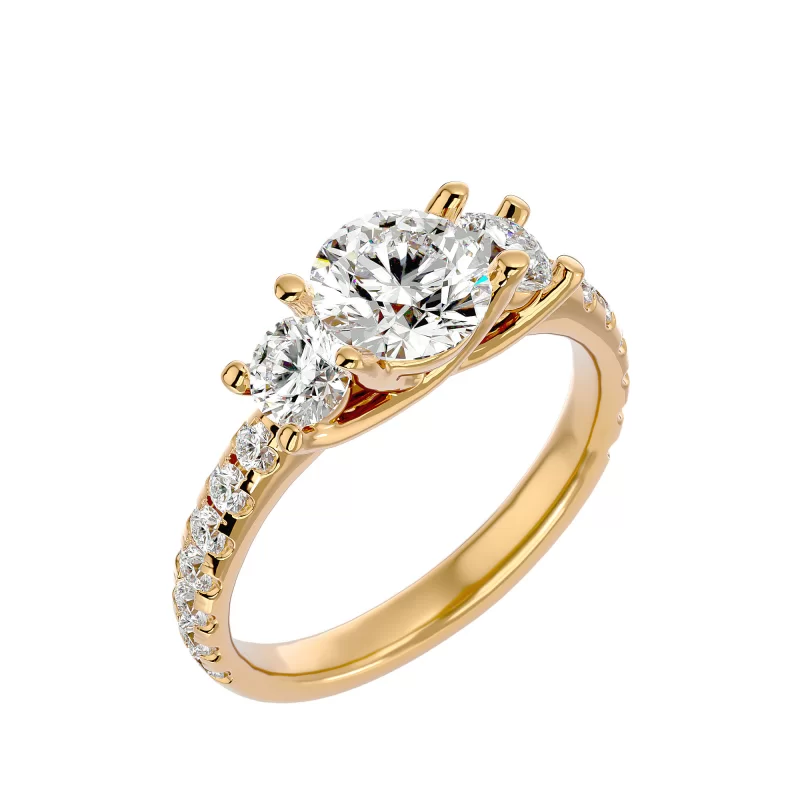 Inel de Logodna Trilogy Aur Galben 18k Diamante Naturale - Arina