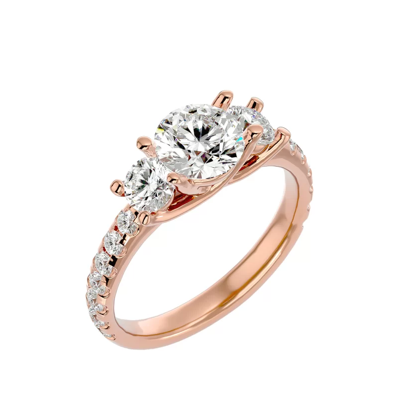 Inel de Logodna Trilogy Aur Roz 18k Diamante Naturale - Arina