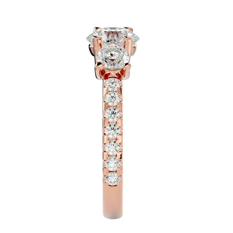 Inel de Logodna Trilogy Aur Roz 18k Diamante Naturale - Arina