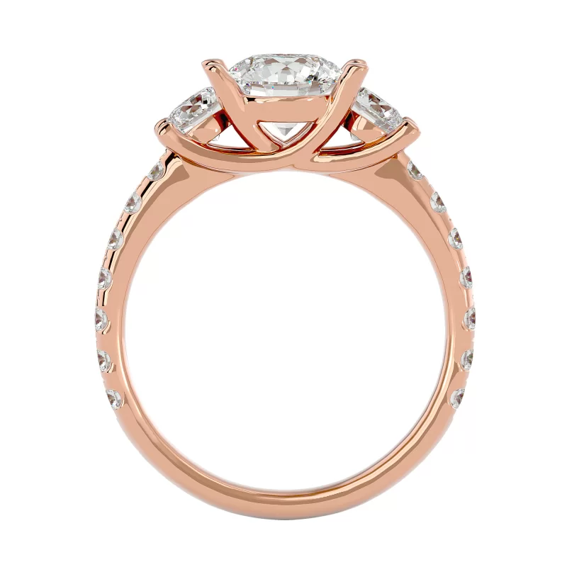 Inel de Logodna Trilogy Aur Roz 18k Diamante Naturale - Arina
