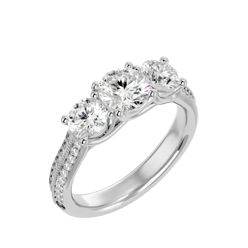 Inel de Logodna Trilogy Aur Alb 18k Diamante Naturale - Simone