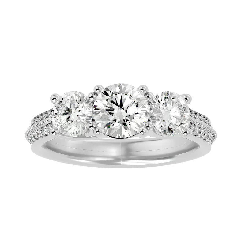 Inel de Logodna Trilogy Aur Alb 18k Diamante Naturale - Simone