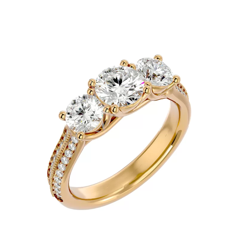 Inel de Logodna Trilogy Aur Galben 18k Diamante Naturale - Simone