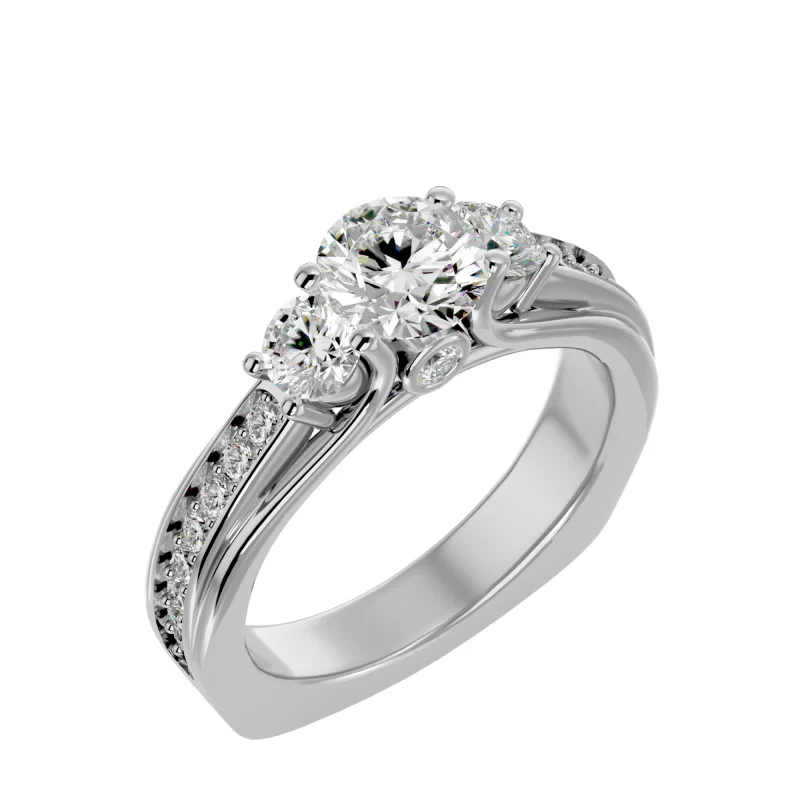 Inel de Logodna Trilogy Aur Alb 18k Diamante Naturale - Marina