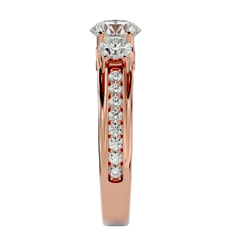 Inel de Logodna Trilogy Aur Roz 18k Diamante Naturale - Marina