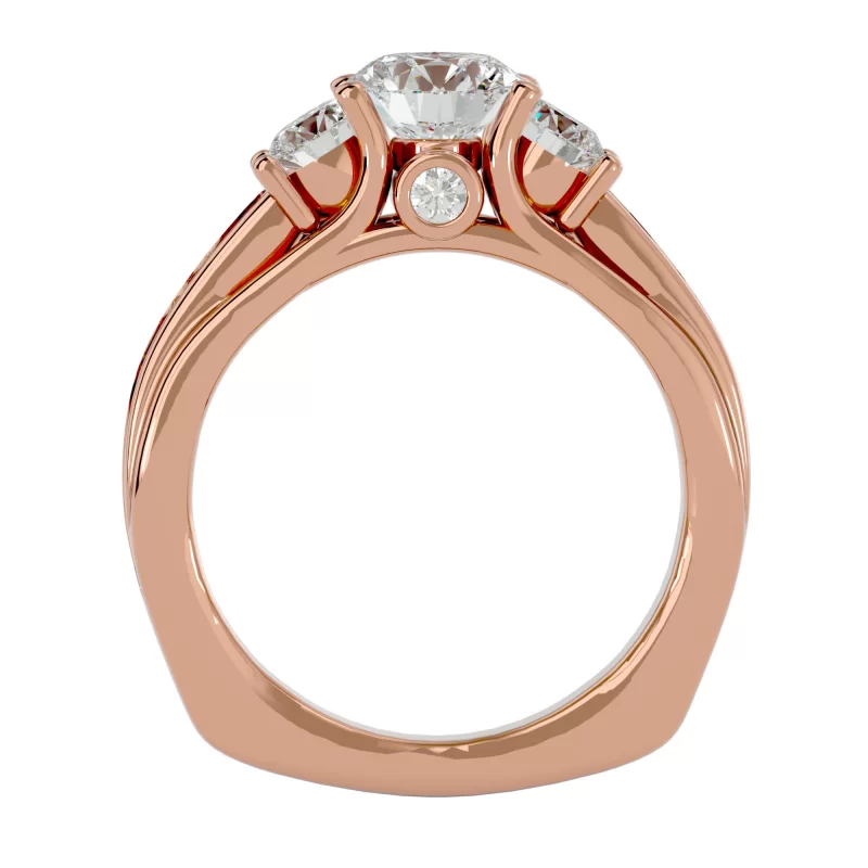 Inel de Logodna Trilogy Aur Roz 18k Diamante Naturale - Marina